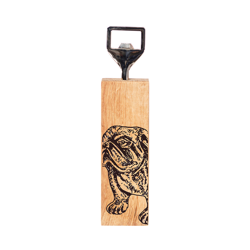 Bulldog Oak Bottle Opener