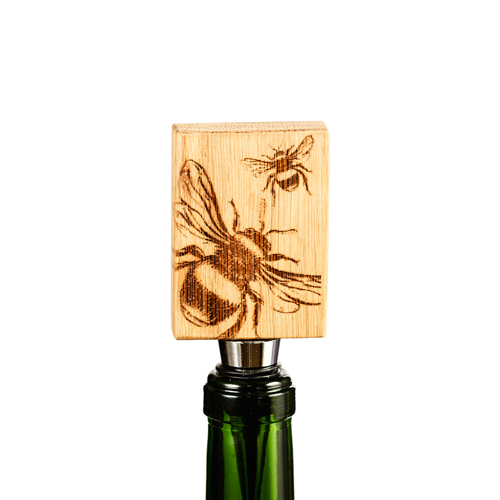 Bee Oak Bottle Stopper