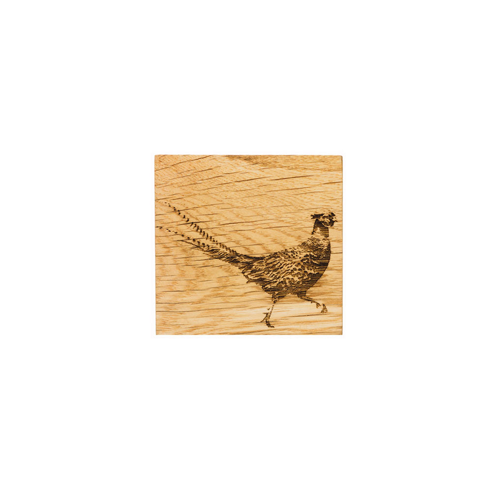 Pheasant Single Oak Coaster