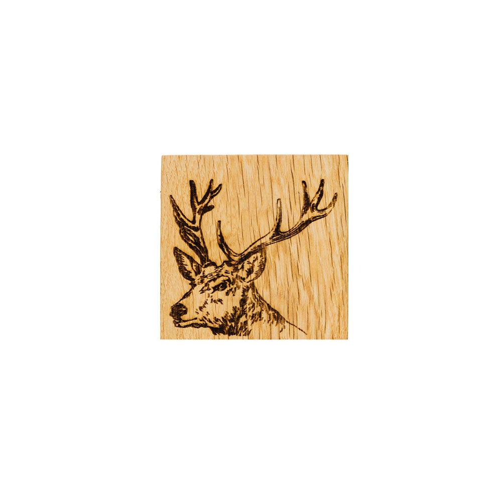 Stag Single Oak Coaster