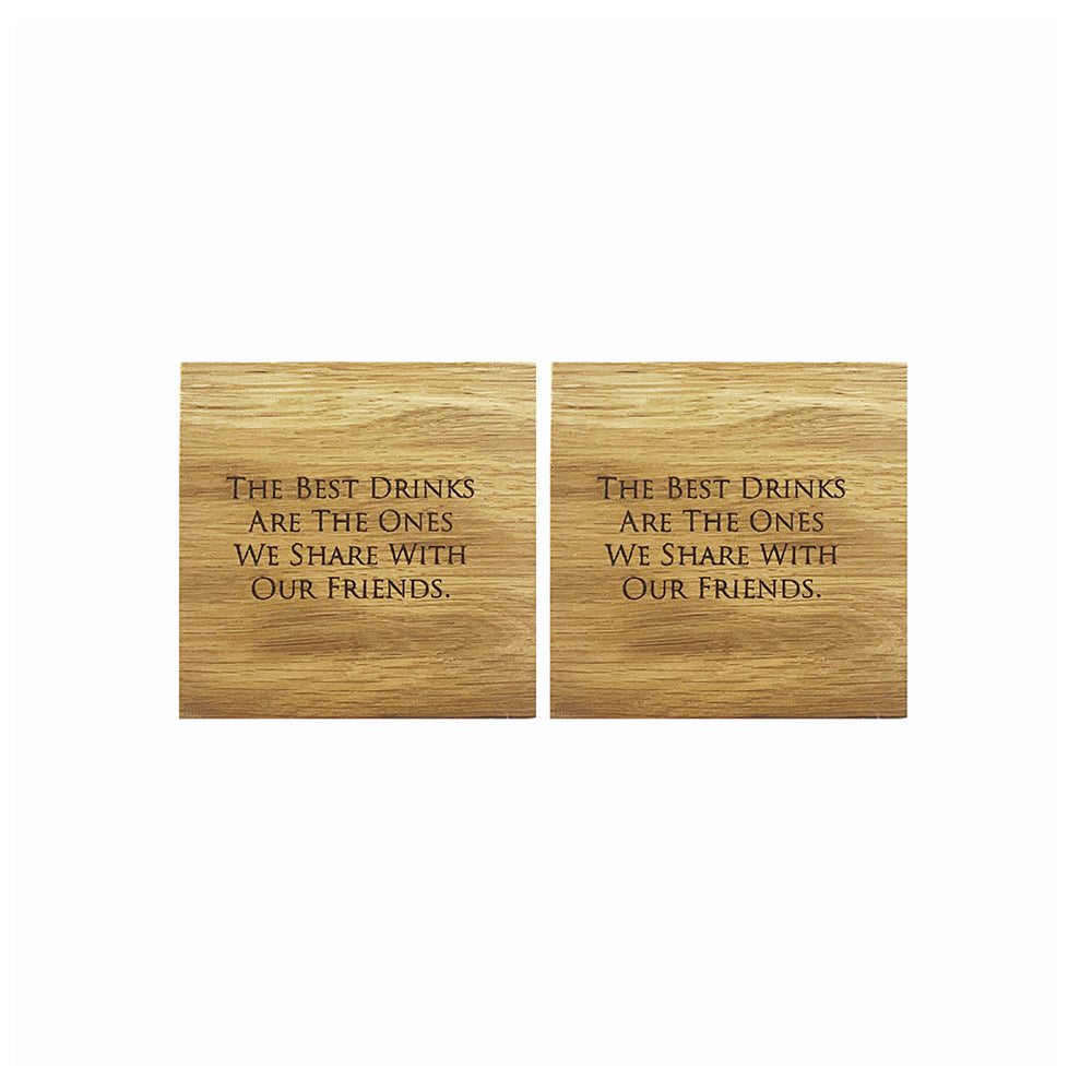 Friends Oak Coasters - Set of 2