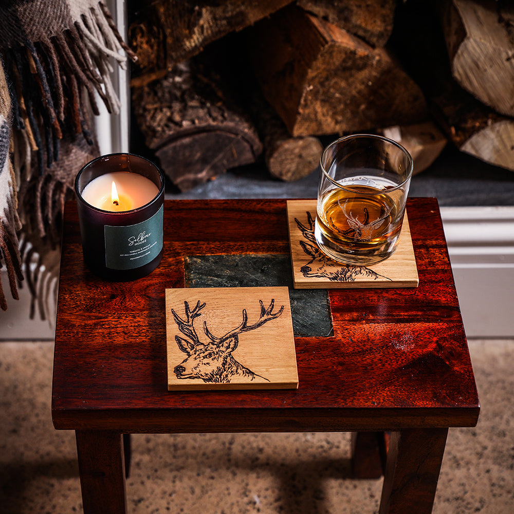 Stag Oak Coasters - Set of 2