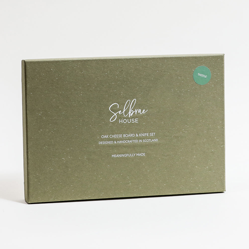 Thistle Trio Oak Cheese Board & Knife Set