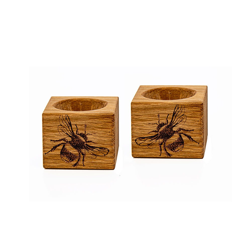 Bee Oak Egg Cups - Set of 2