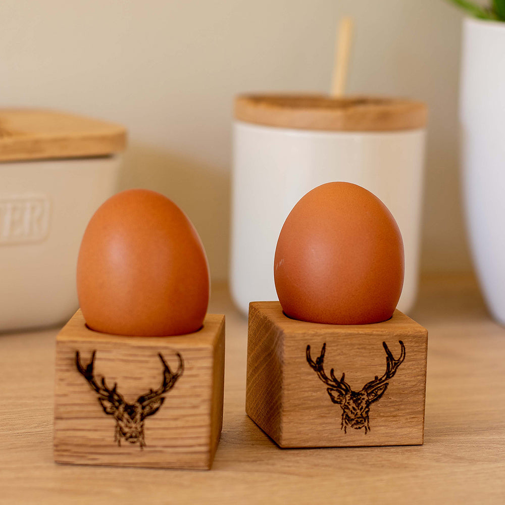 Stag Prince Oak Egg Cups - Set of 2