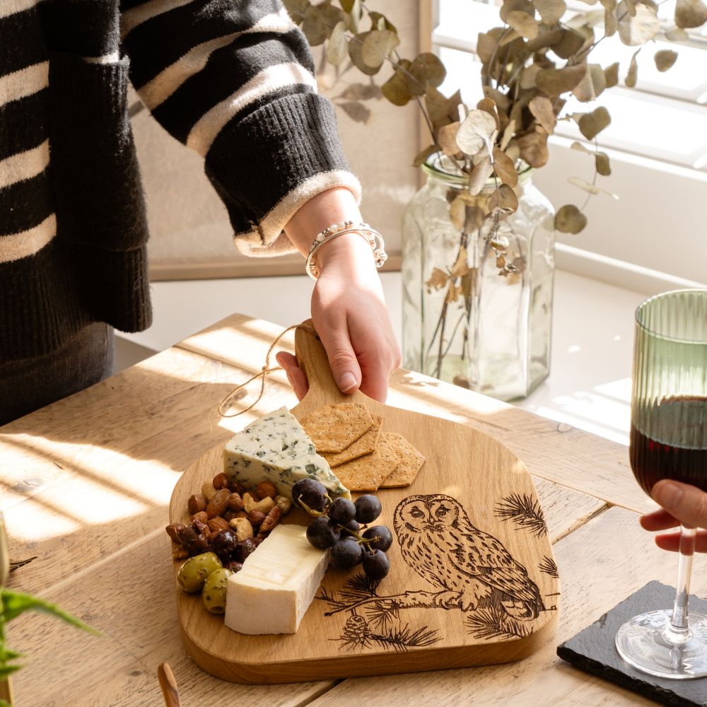 Tawny Owl Oak Hanging Paddle - Medium