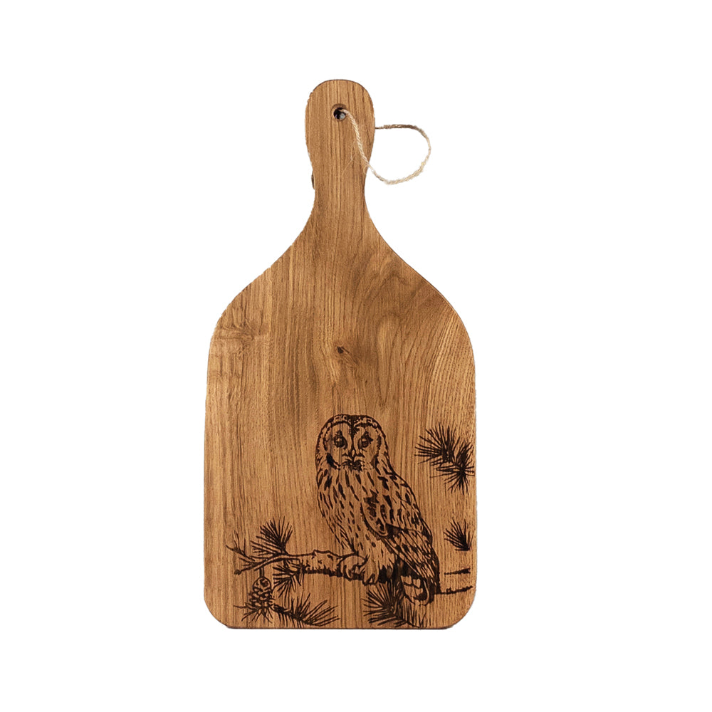Tawny Owl Small Oak Hanging Paddle