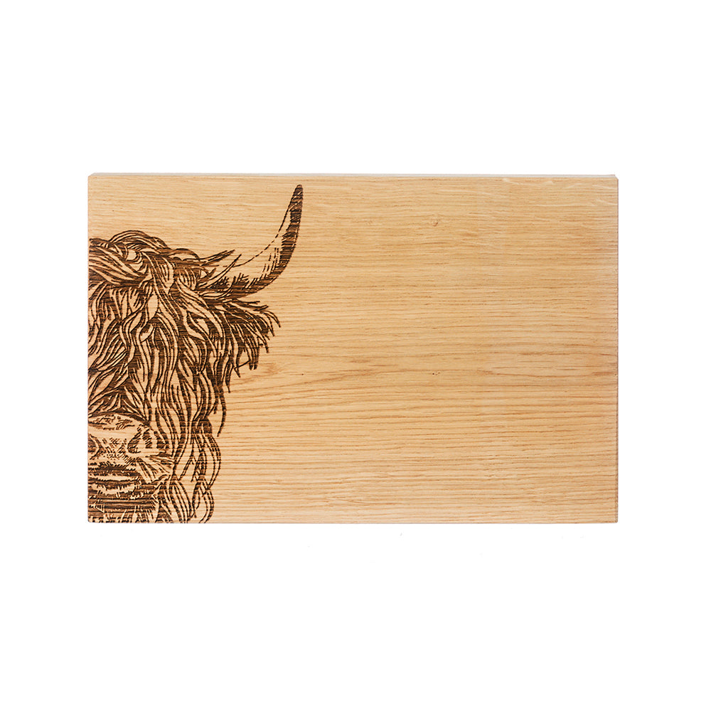 Highland Cow Oak Serving & Cheese Board