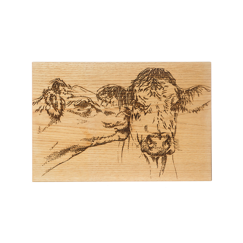 Kissing Cows Oak Serving & Cheese Board