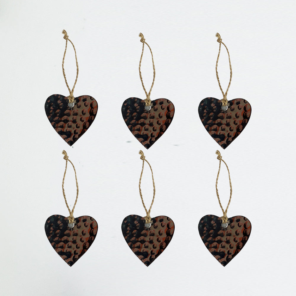 Hand Hammered Hearts - Set of 6