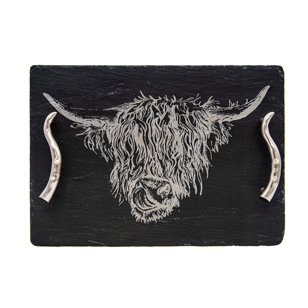 Highland Cow Slate Serving Tray - Medium