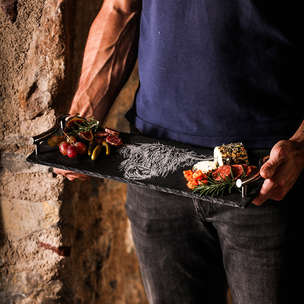 Highland Cow Slate Serving Tray - Small