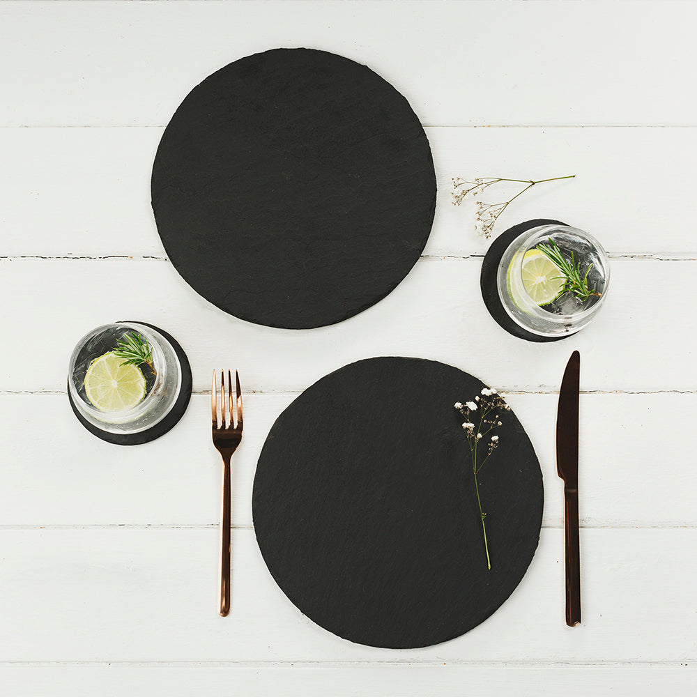 Round Slate Place Mats - Set of 2