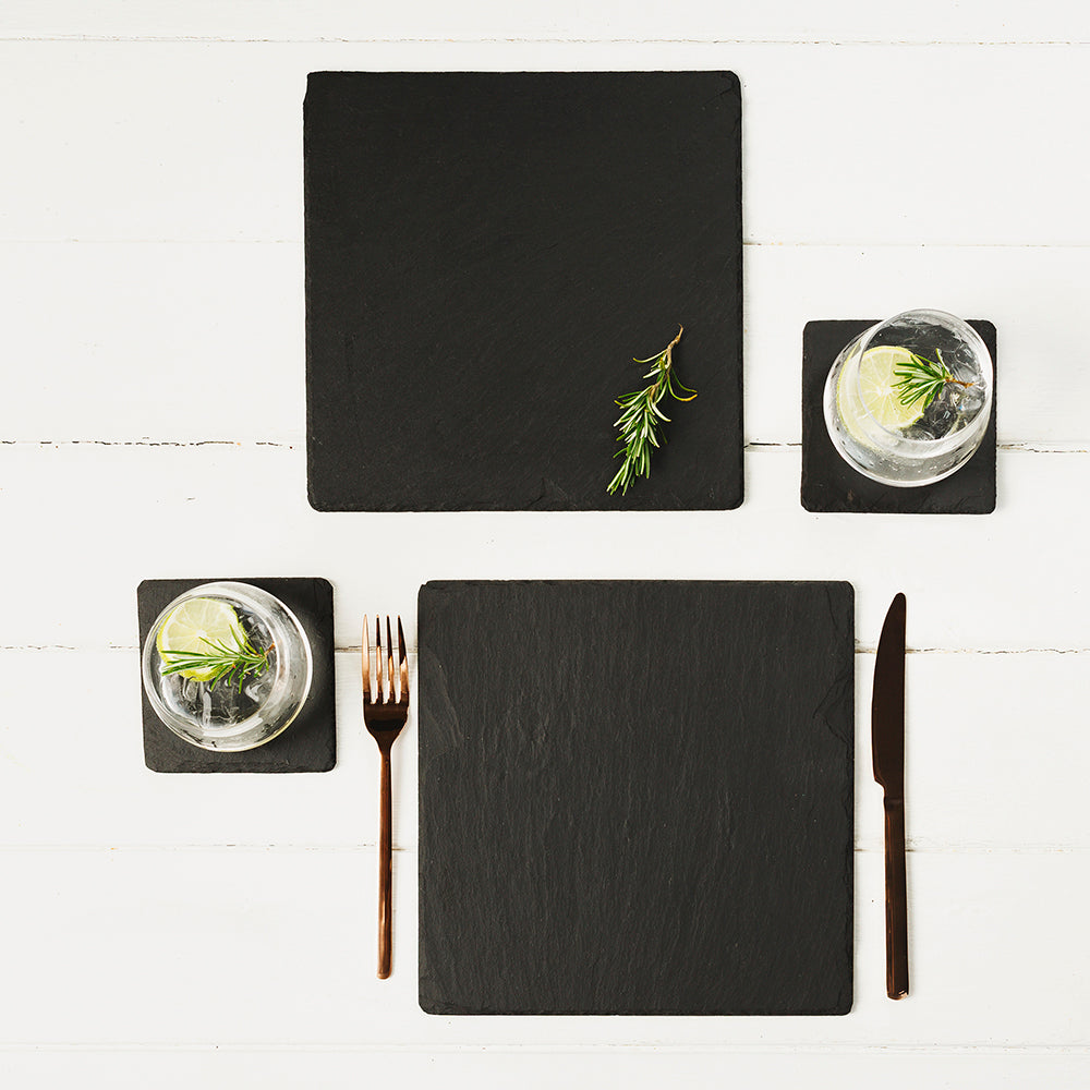 Square Slate Place Mats - Set of 2