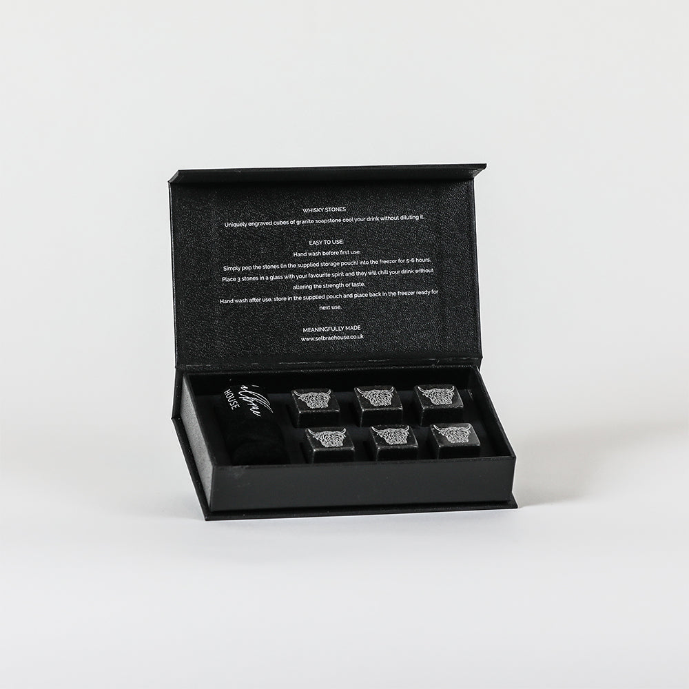 Highland Cow Whisky Stones - Set of 6