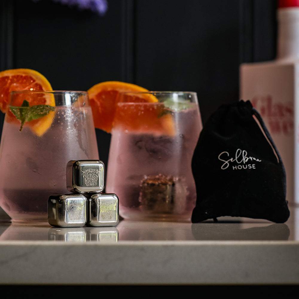 Highland Cow Stainless Steel Ice Cubes - Set of 4