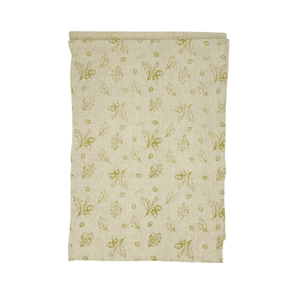 Autumn Acorns Linen Table Runner