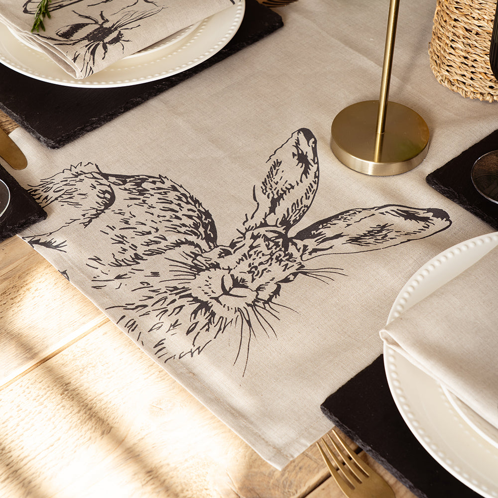 Hare Linen Table Runner