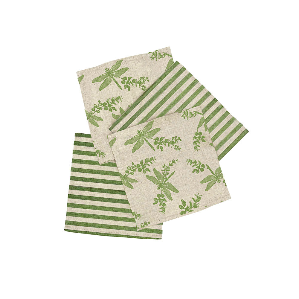 Dragonfly 4 Linen Cocktail Napkins