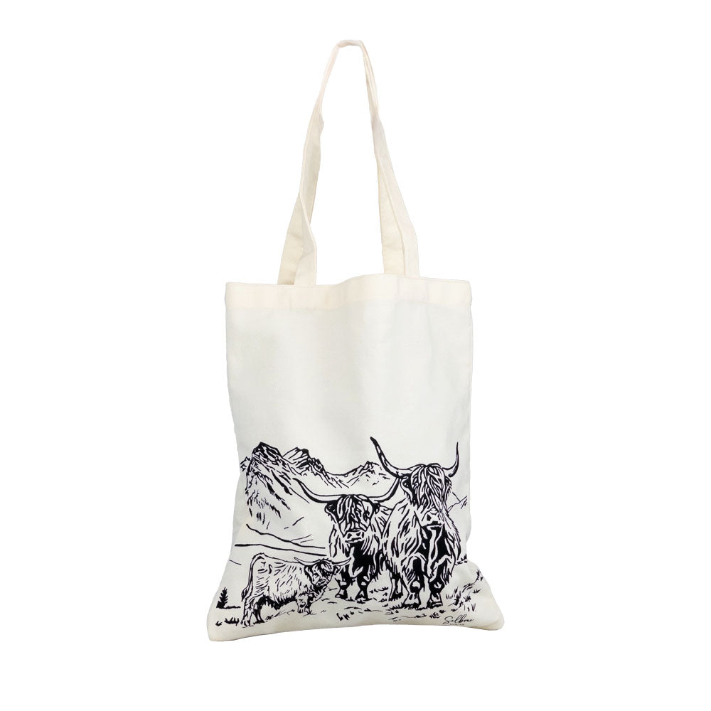 Scenic Highland Cow Tote Bag