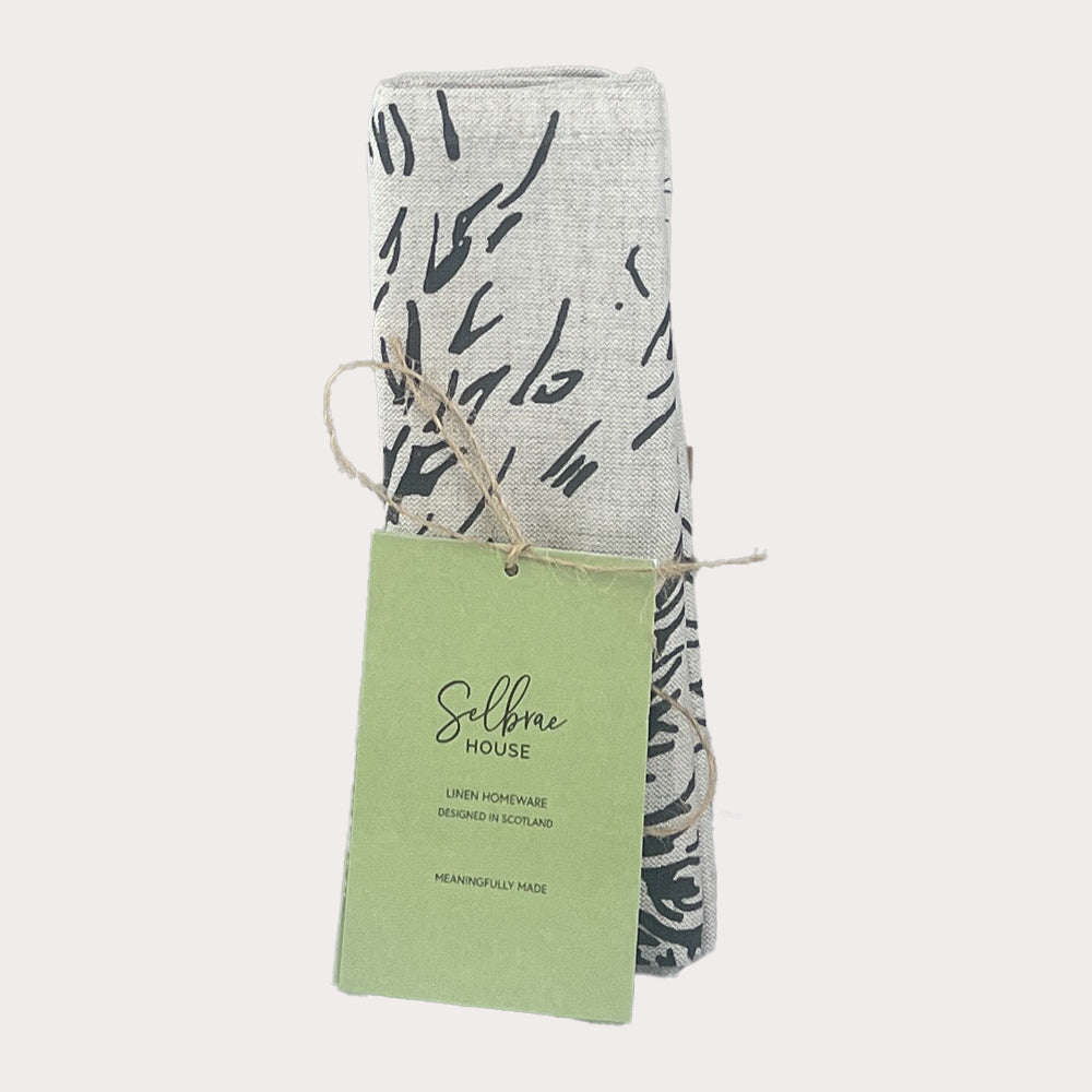 Hare Side Profile Linen Tea Towel