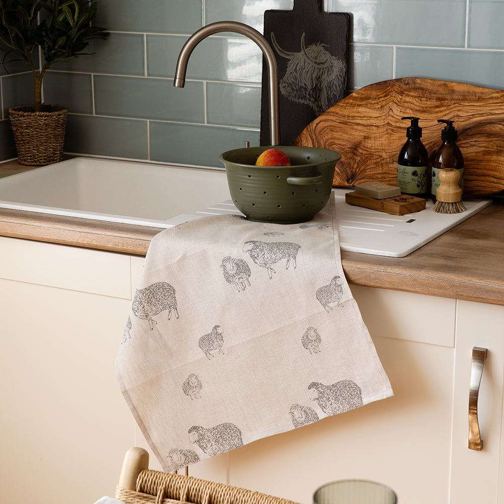 Sheep Linen Tea Towel