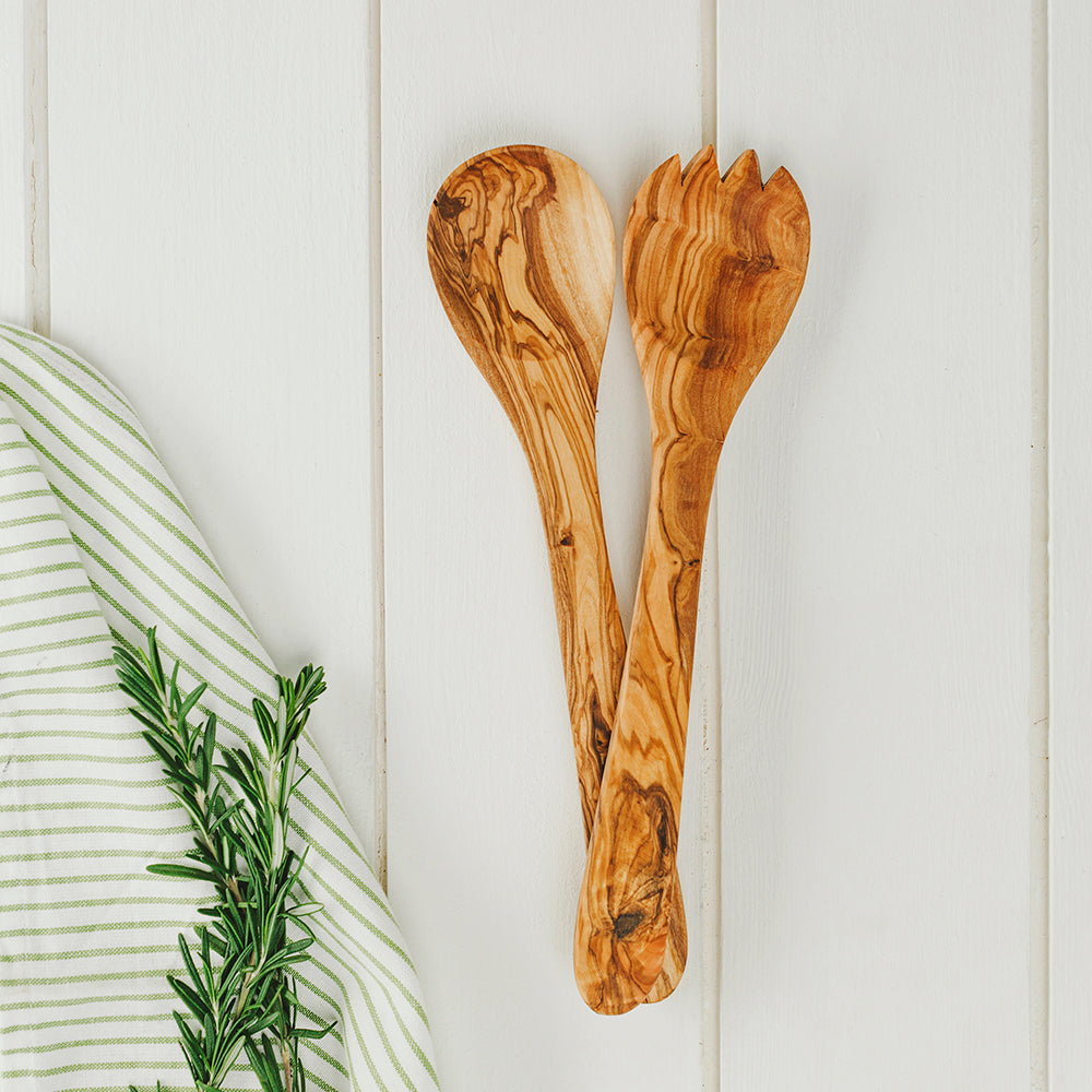 Olive Wood Salad Server Set