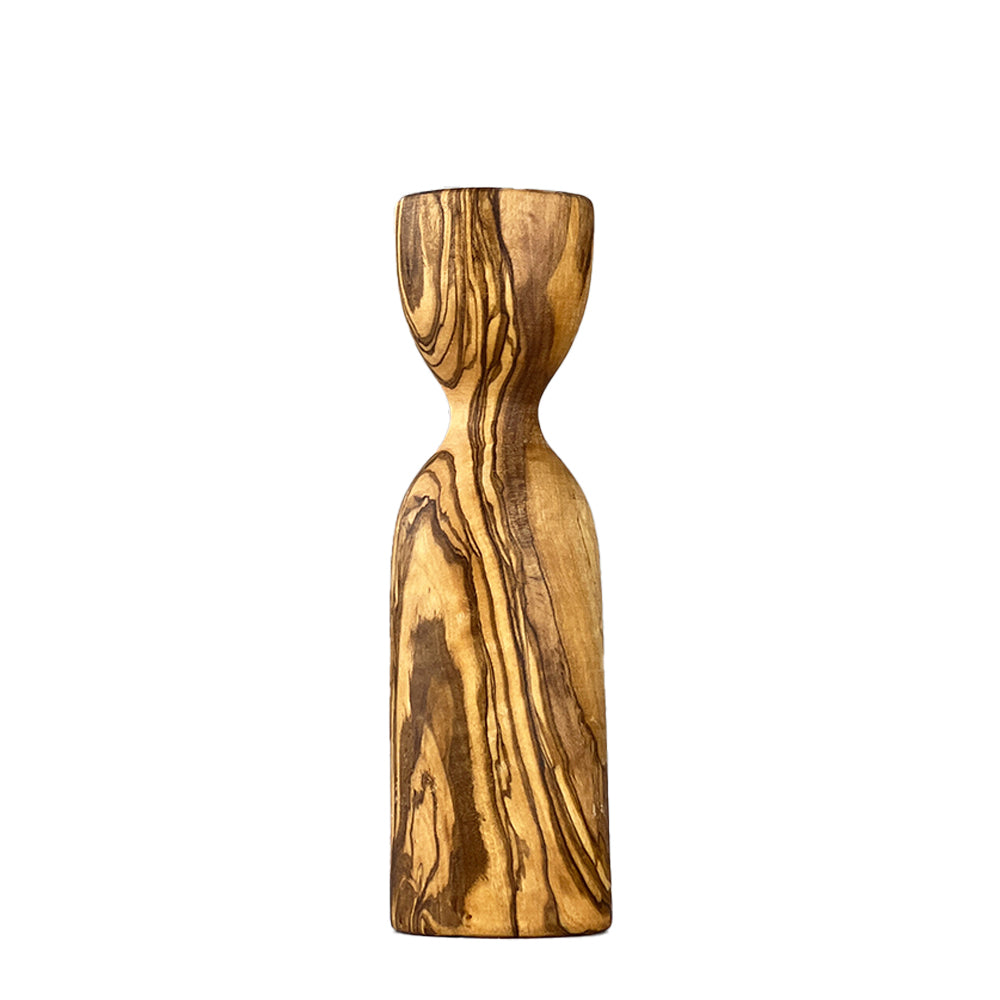 Olive Wood Candlestick Holder - Large