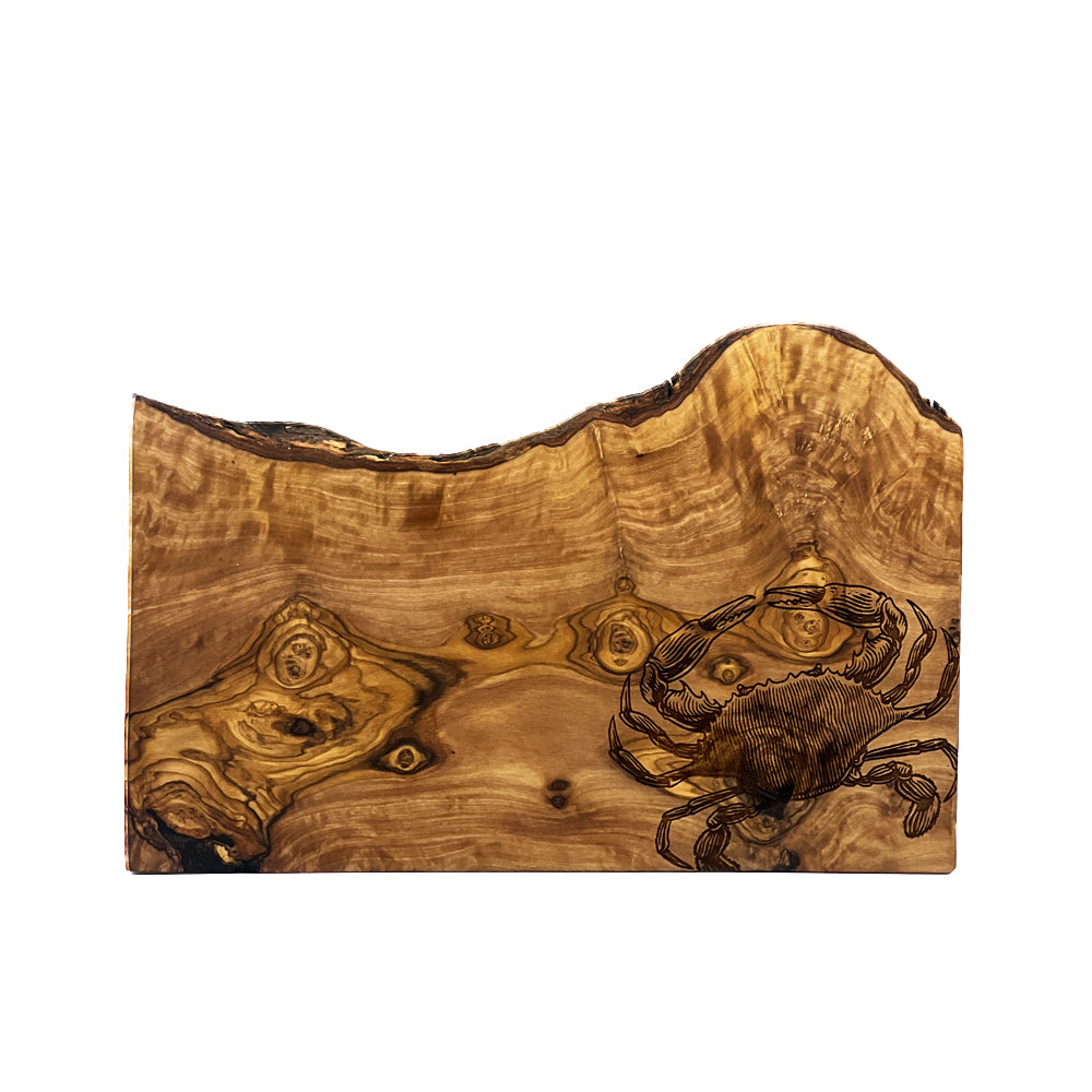 Crab Olive Wood Rustic Chopping Board