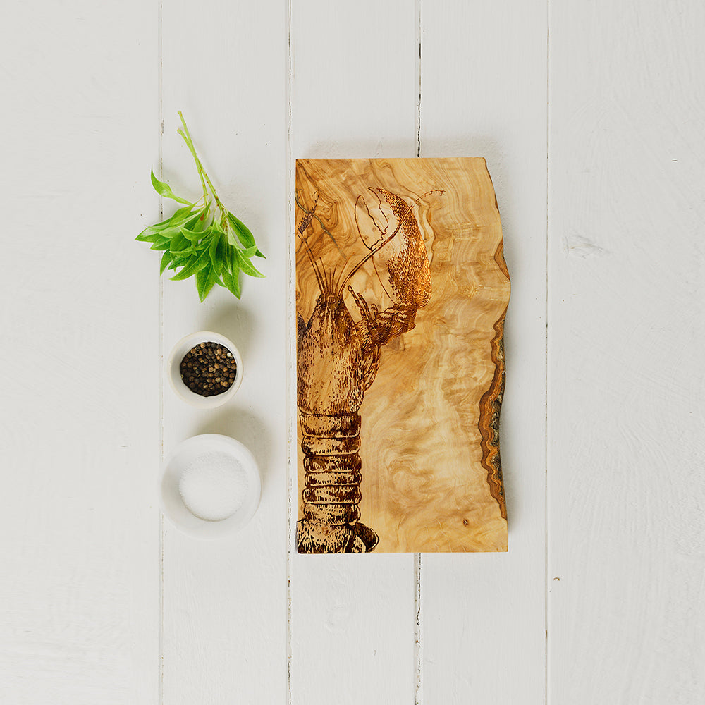 Lobster Olive Wood Rustic Chopping Board