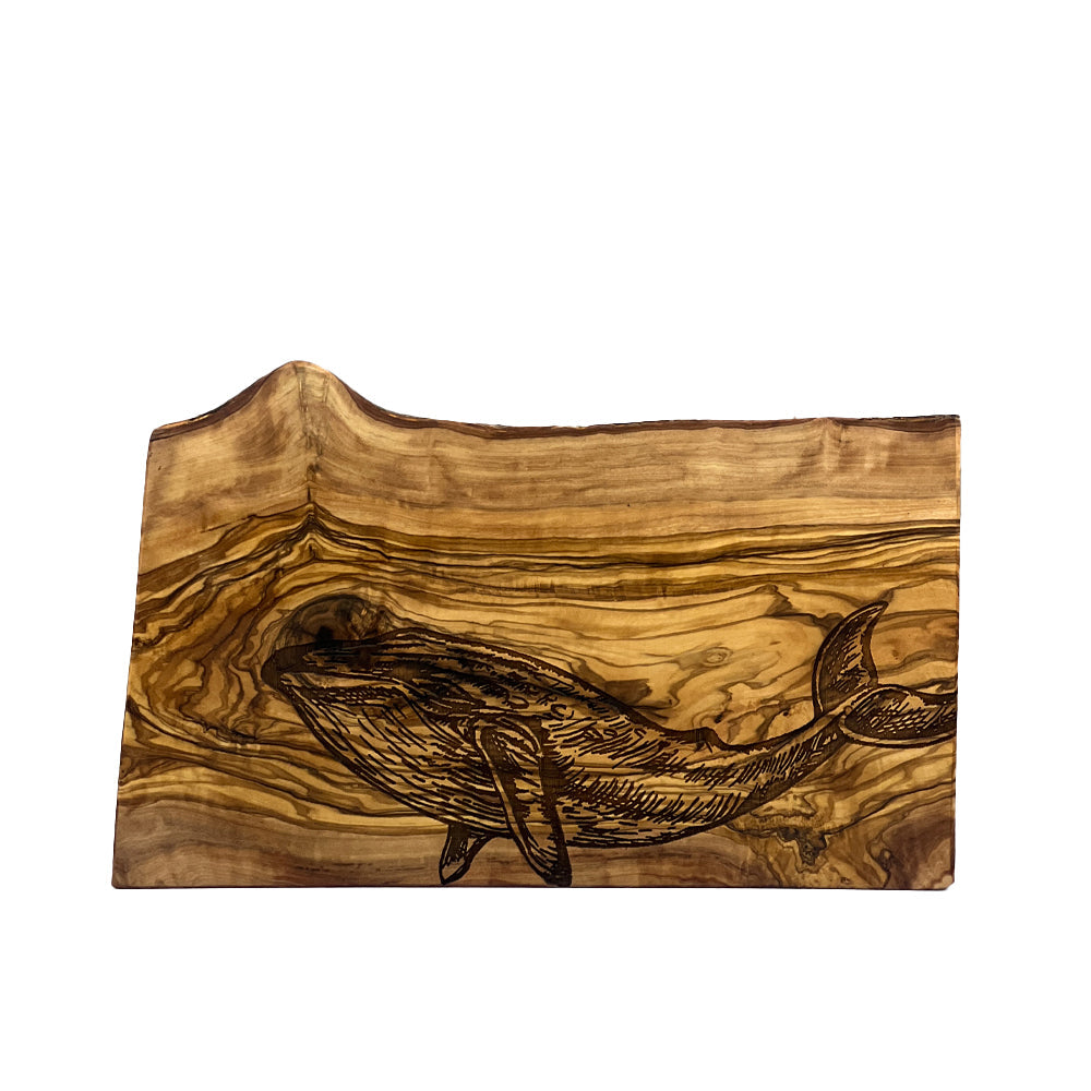 Whale Olive Wood Rustic Chopping Board