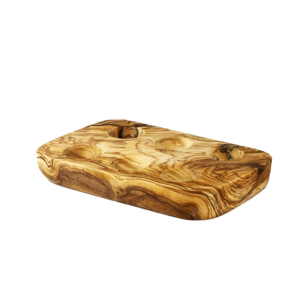 Olive Wood Egg Cup Holder