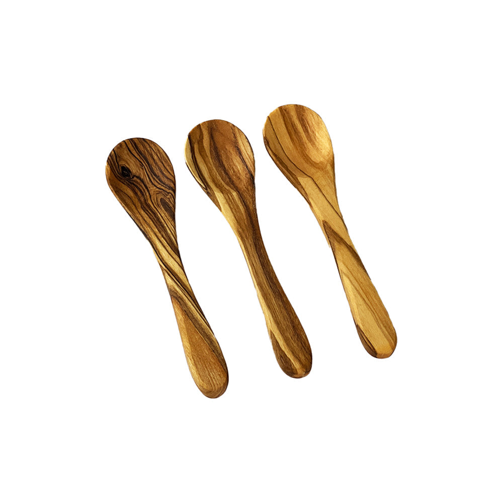 Olive Wood Mini Spoons - Set of 3