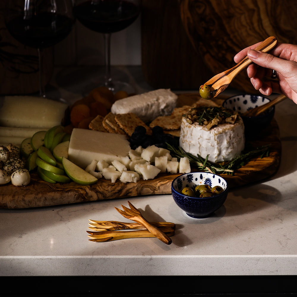 Olive Wood Olive Forks - Set of 4