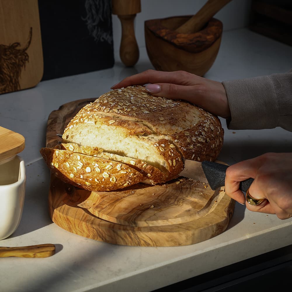 Olive Wood Carving Board (With Groove)