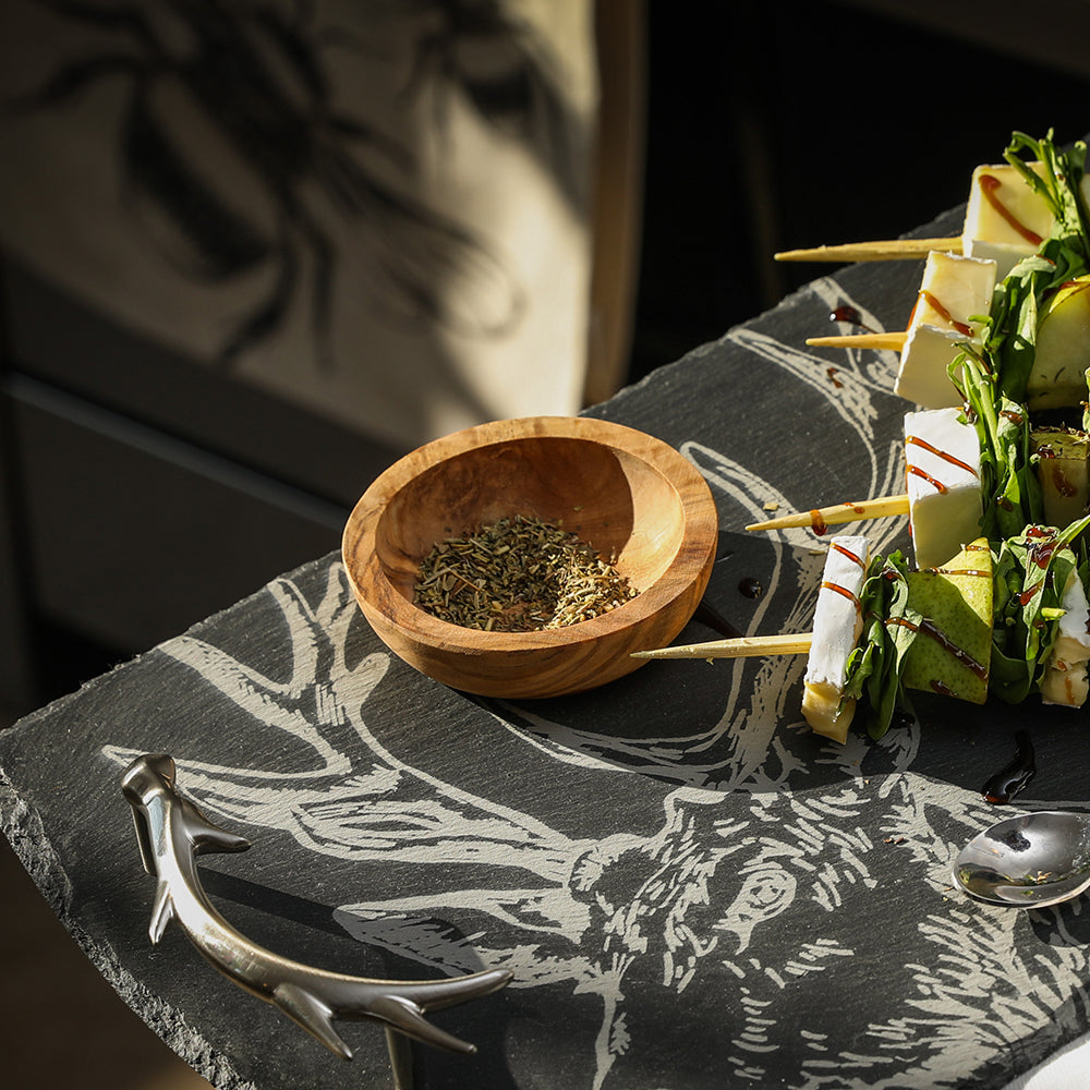 Olive Wood Round Dipping Bowl