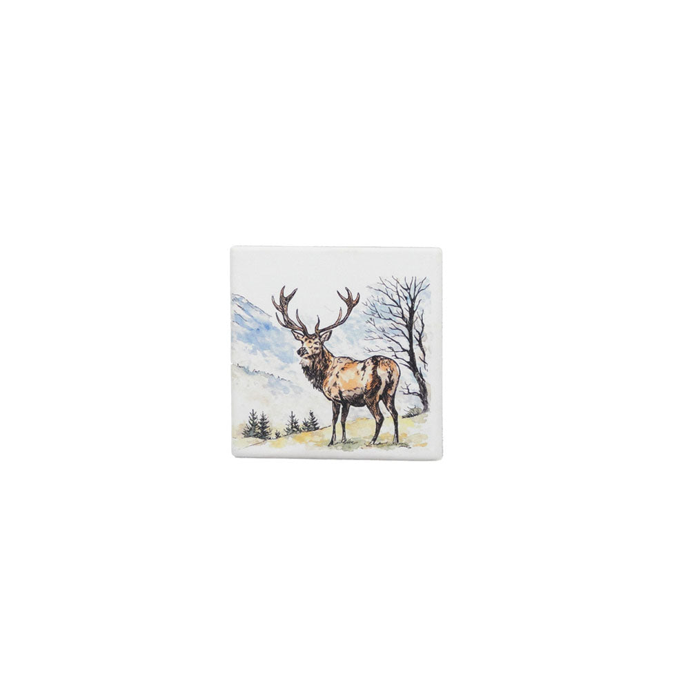 Scenic Stag Single Ceramic Coaster