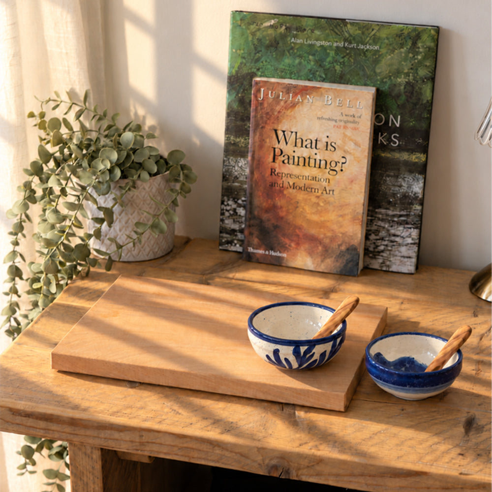 Coral Wave Ceramic Bowl & Spoon Set