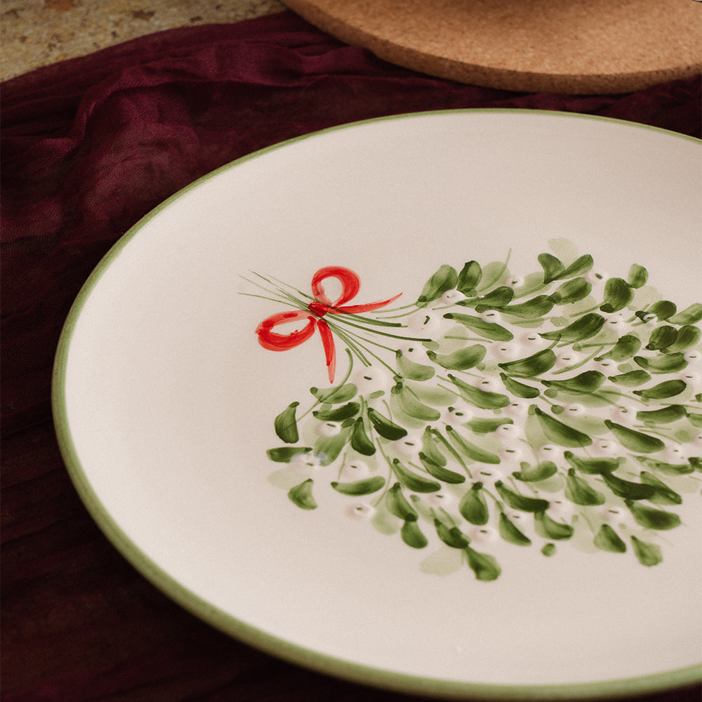 Mistletoe Ceramic Plate Large