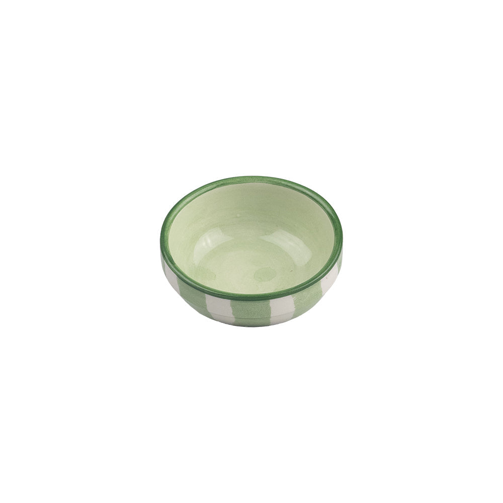 Green Stripe Ceramic Dip Bowl