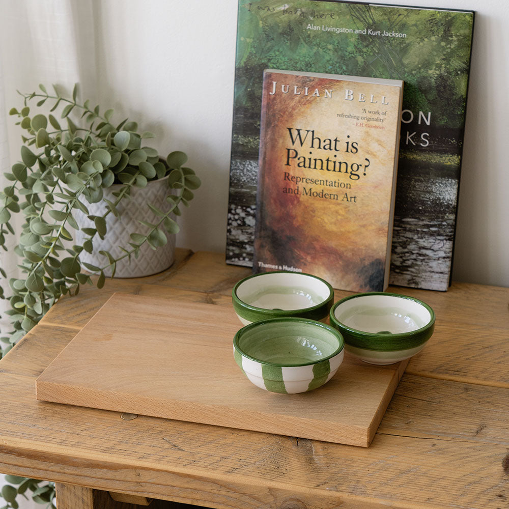 Green Stripe Ceramic Dip Bowl