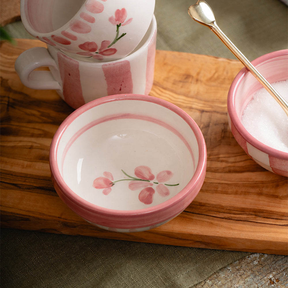 Pink Bloom Ceramic Dip Bowl