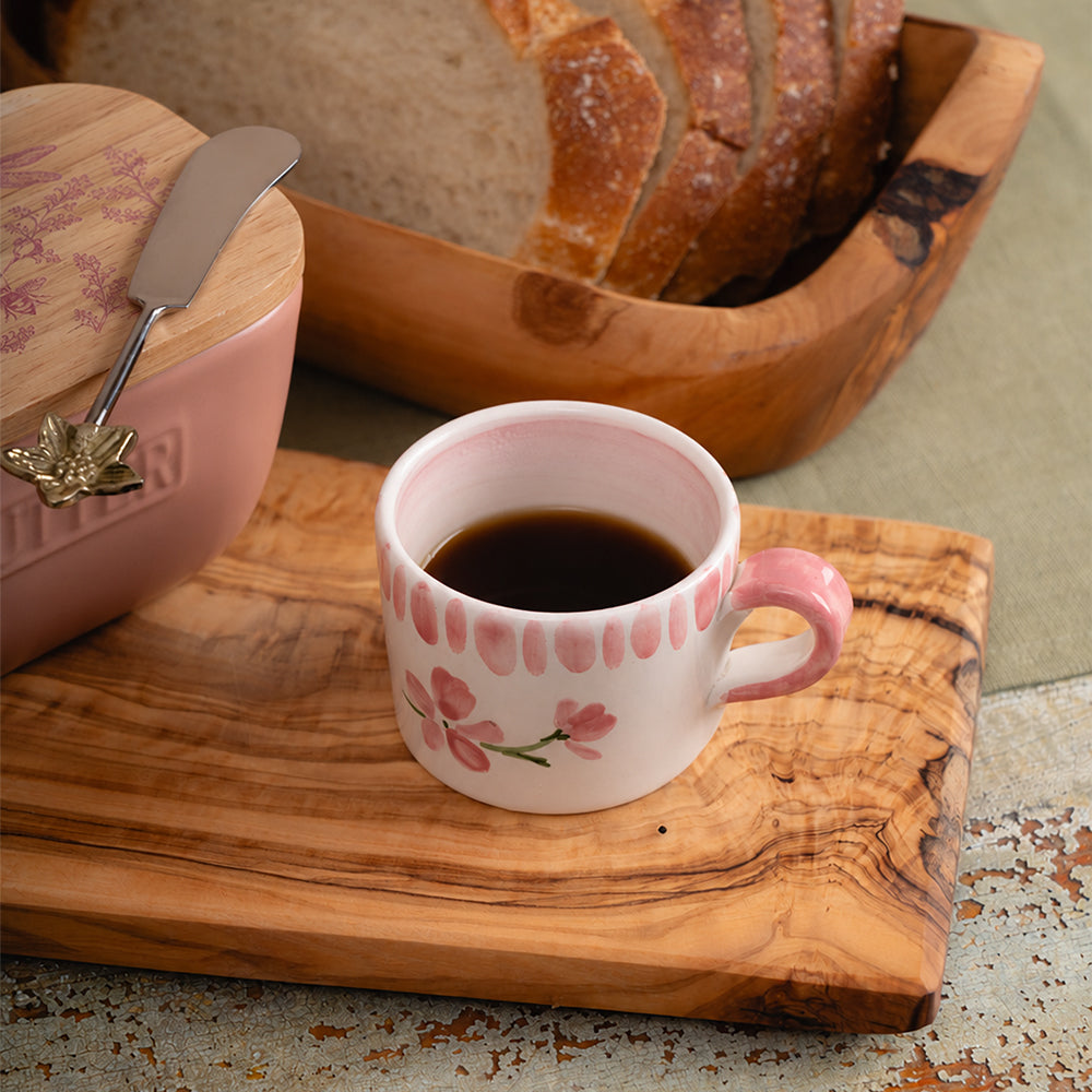 Pink Bloom Ceramic Espresso Cup