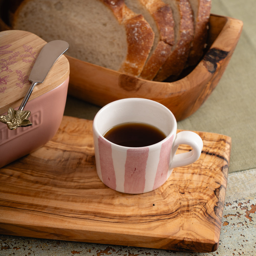 Pink Stripe Ceramic Espresso Cup
