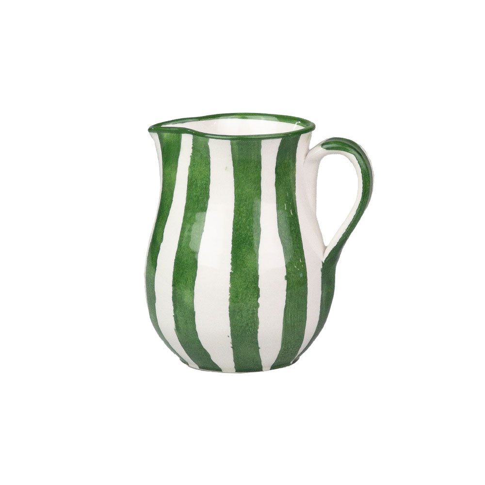 Green Stripe Ceramic Jug