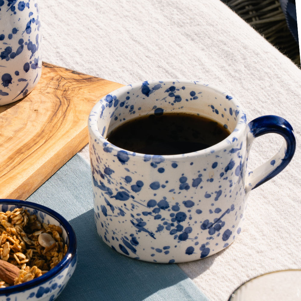 Blue Speckle Large Ceramic Mug