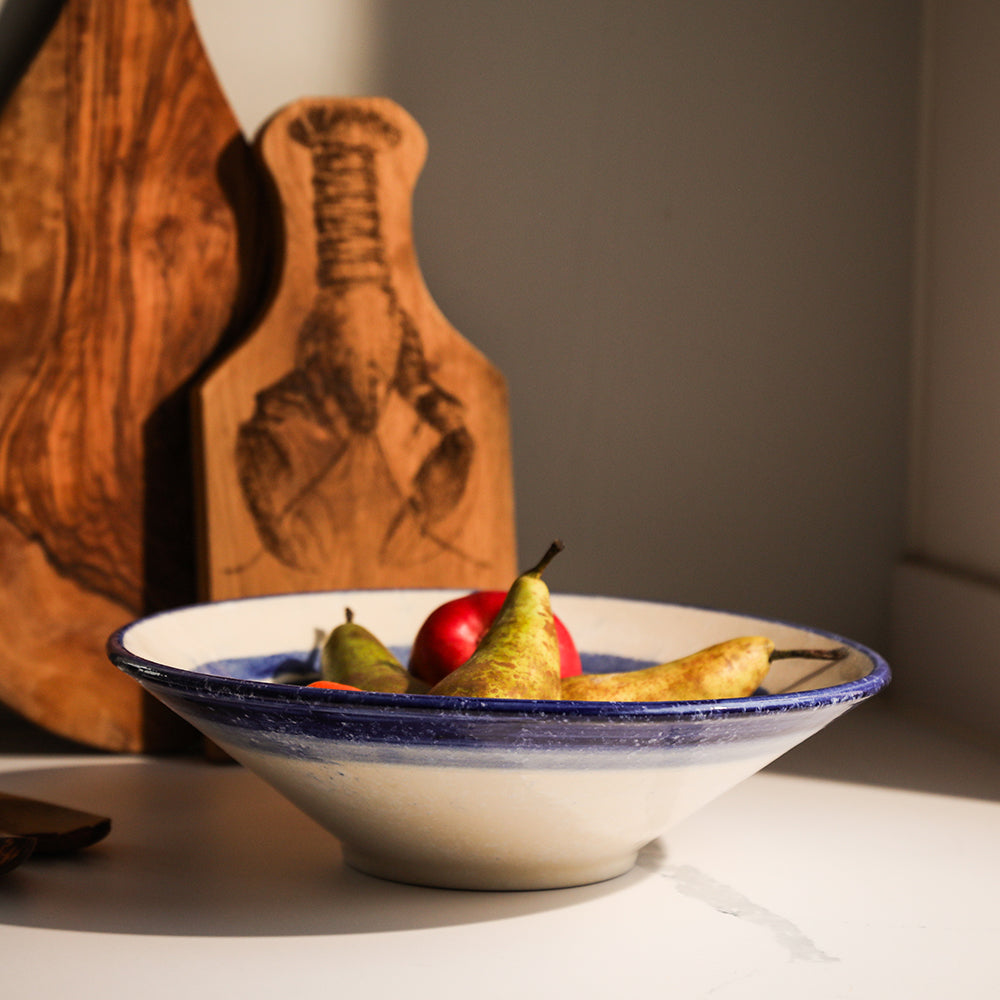 Stripe Ceramic Serving Bowl - Large