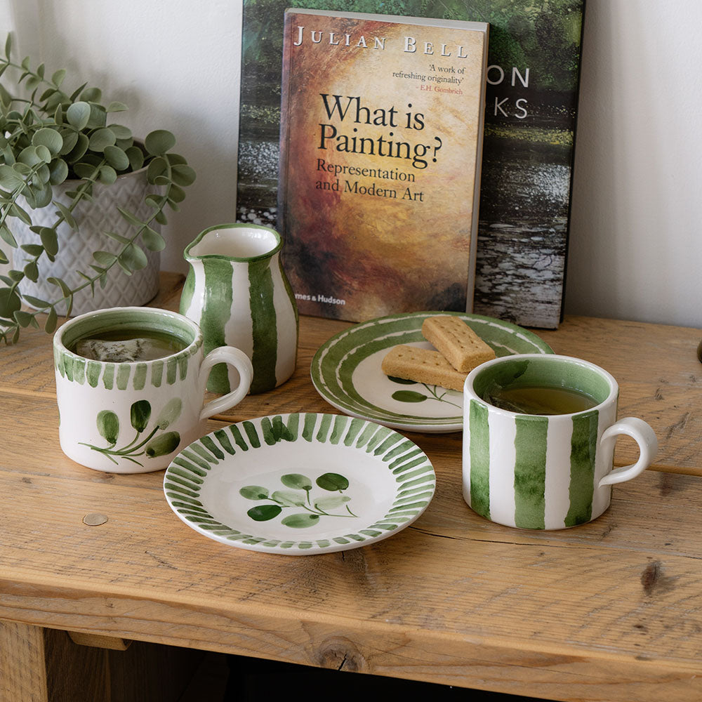 Stripe Flora Ceramic Side Plate