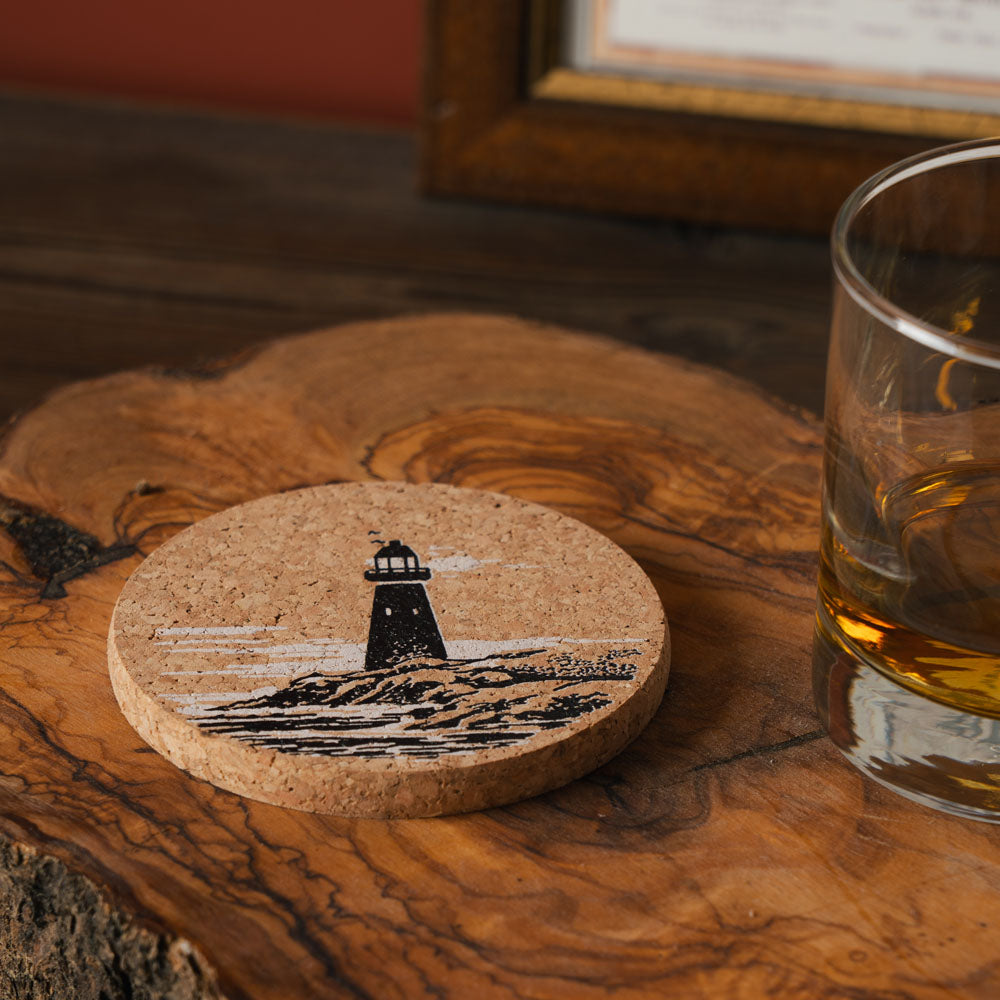 Lighthouse Cork Coaster
