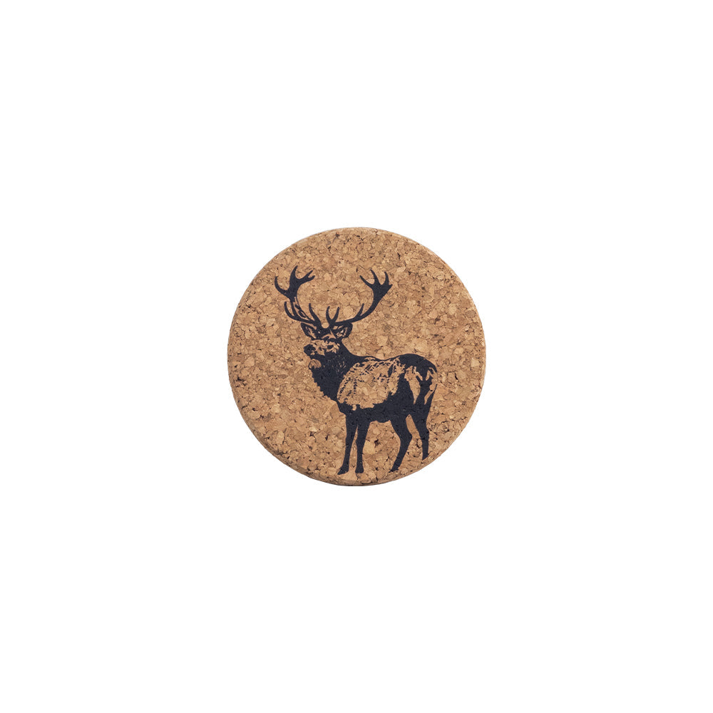 Stag Single Cork Coaster